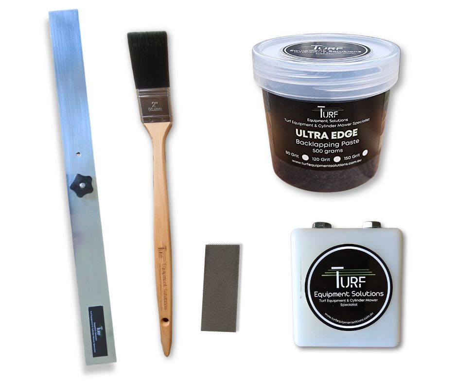 Cylinder Mower Backlapping & Maintenance Kit – HOC Bar, Backlapping Paste, Brush & Bedknife Buddy